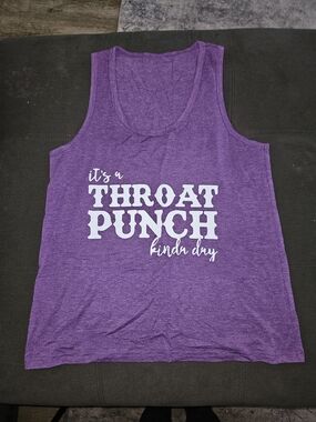 Purple Graphic Tank Top - "Throat Punch"
